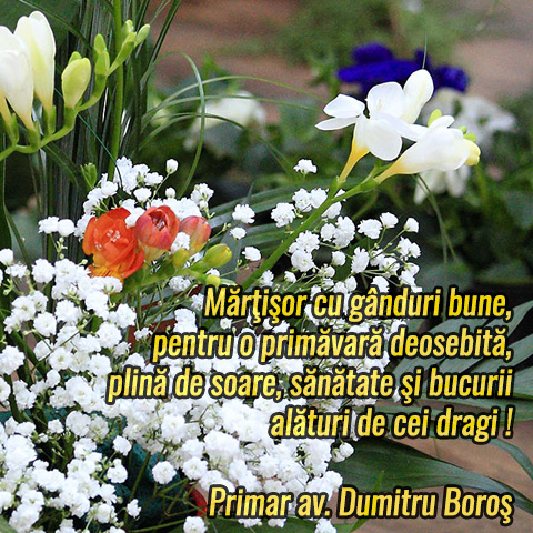 Mesajul primarului, avocat, Dumitru Boroș, de 1 Martie
